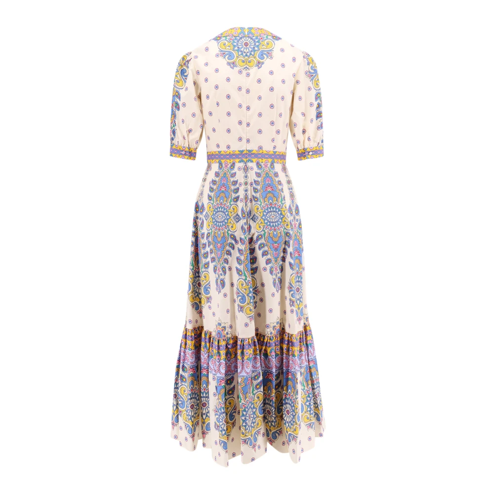 ETRO Gerimpelde katoenen jurk met V-hals Beige Dames