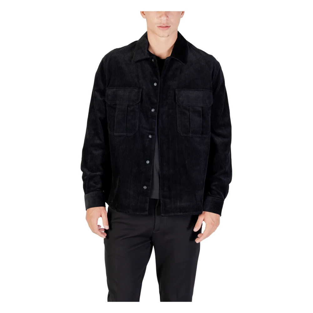 Antony Morato Men's Black Casual Shirts, 2XL, Regular Fit Shirt In Velvet