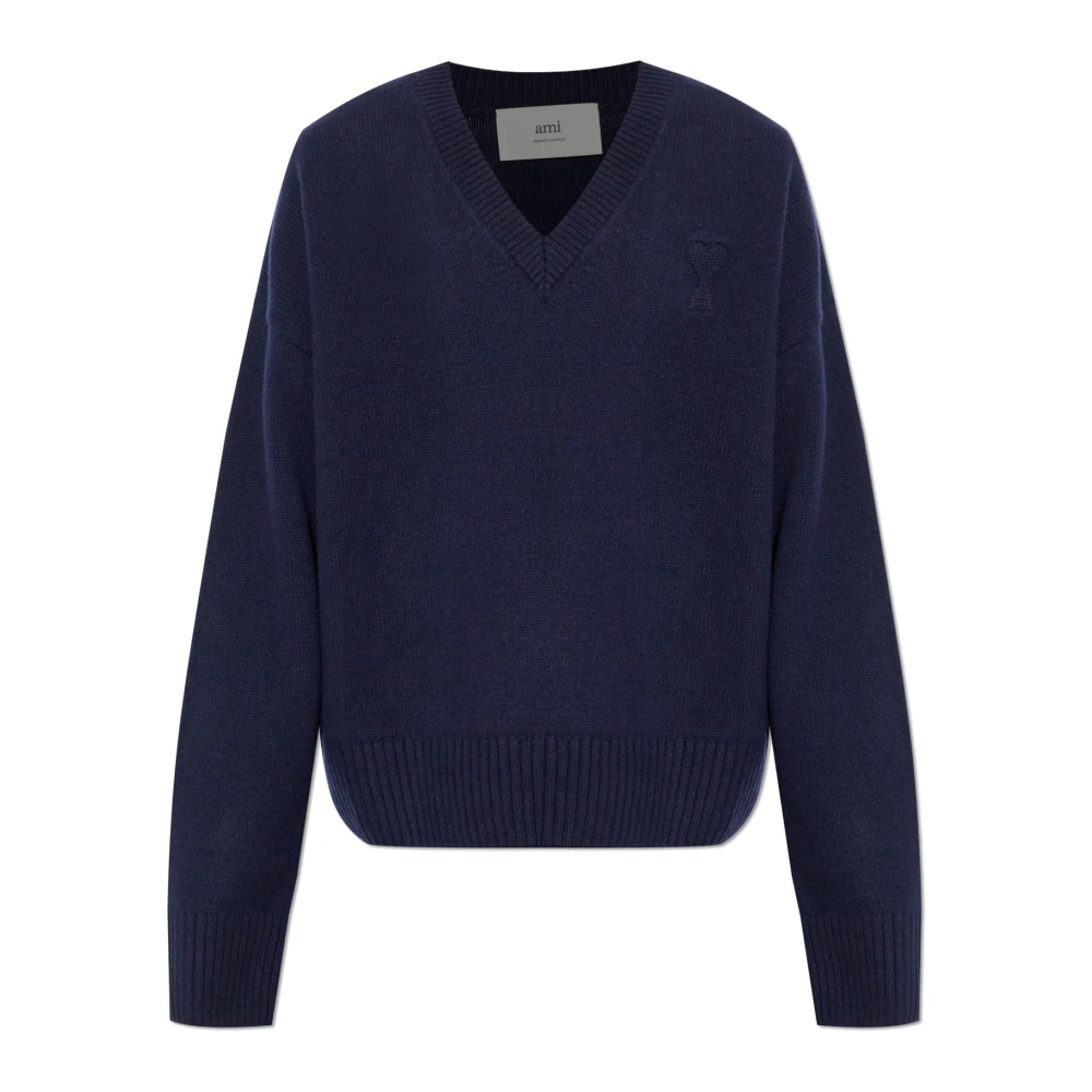 Knitwear > V-neck Knitwear - - Ami Paris - Modalova