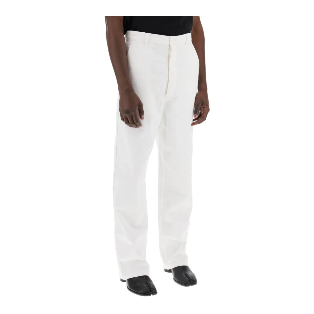 MM6 Maison Margiela Straight Trousers White Heren