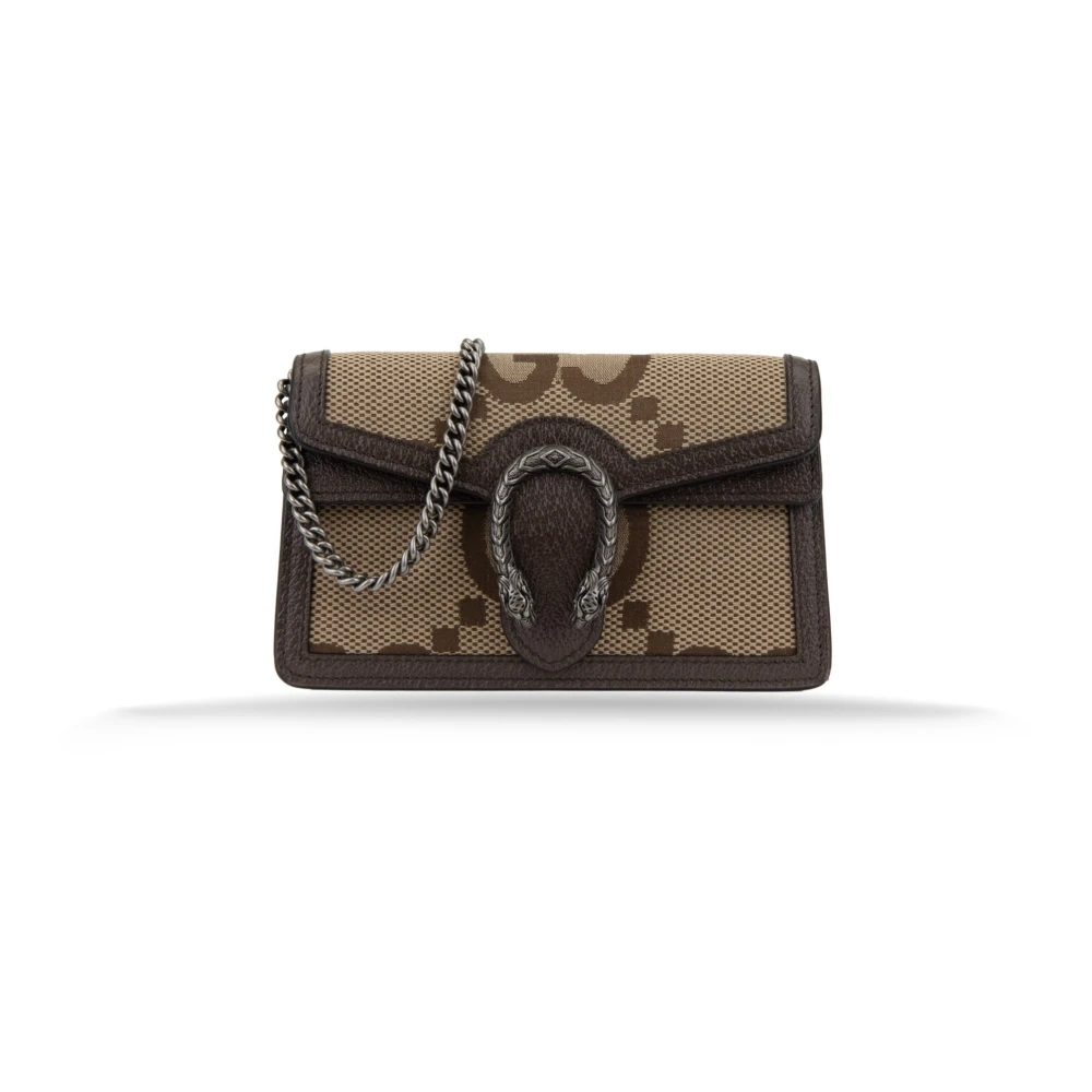 Gucci Stijlvolle Dames Schoudertas Slang Detail Brown Dames