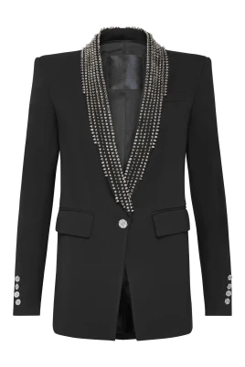 Viscose Blend Crepe Blazer
