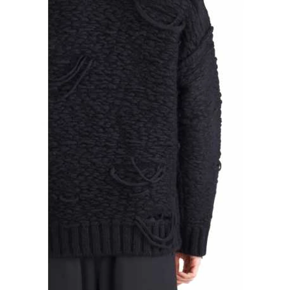 Isabel Benenato Dikke Zwarte Alpaca Trui Mannen Black Heren