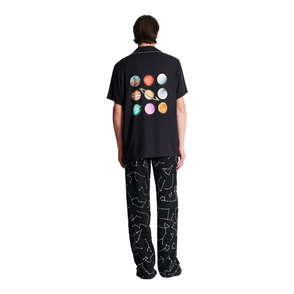 Balmain Pyjama shirt met 9 panets print Black Heren