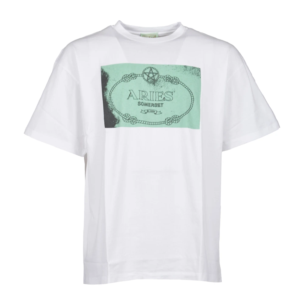 Aries T-shirt met Wiccan Ring print White Heren