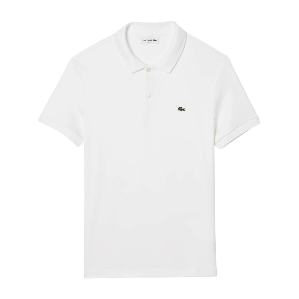 Lacoste Pima Bomull Polo Skjorta Elegant Casual White, Herr