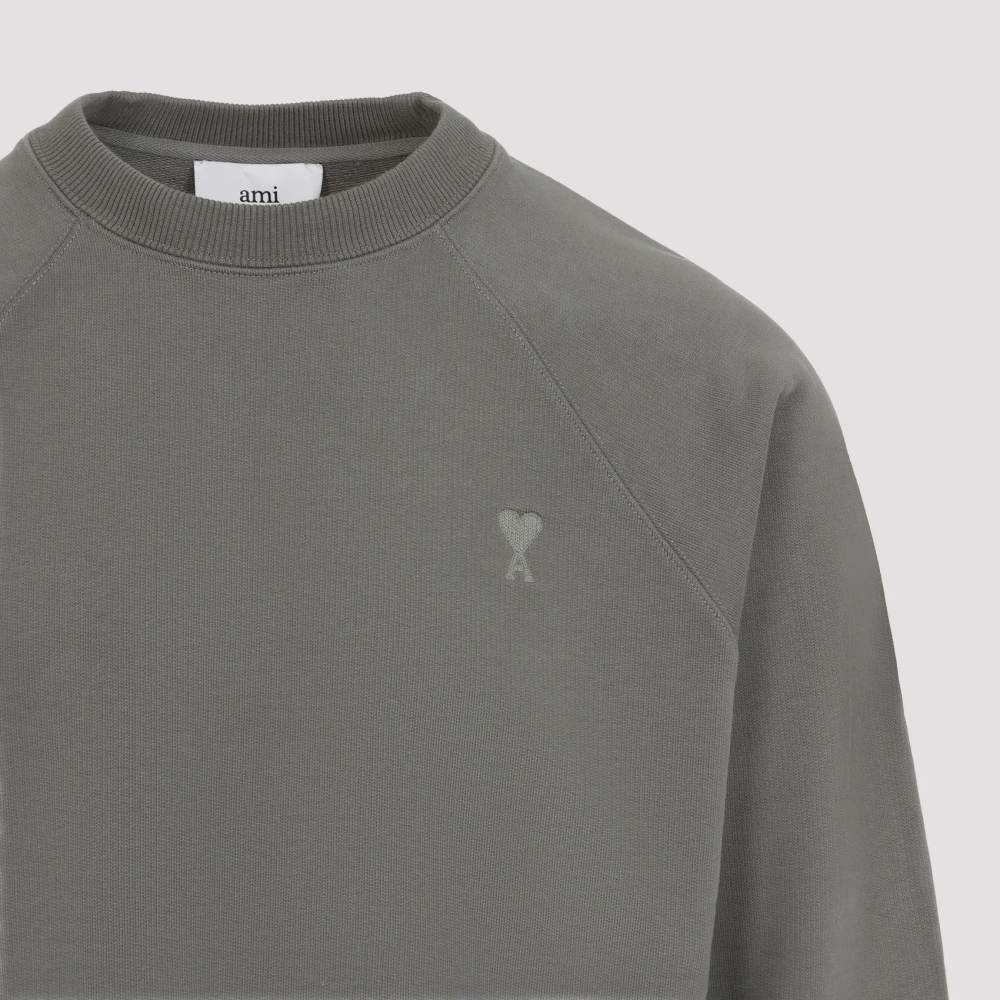 Ami Paris Grijze Sweatshirt Gray Heren