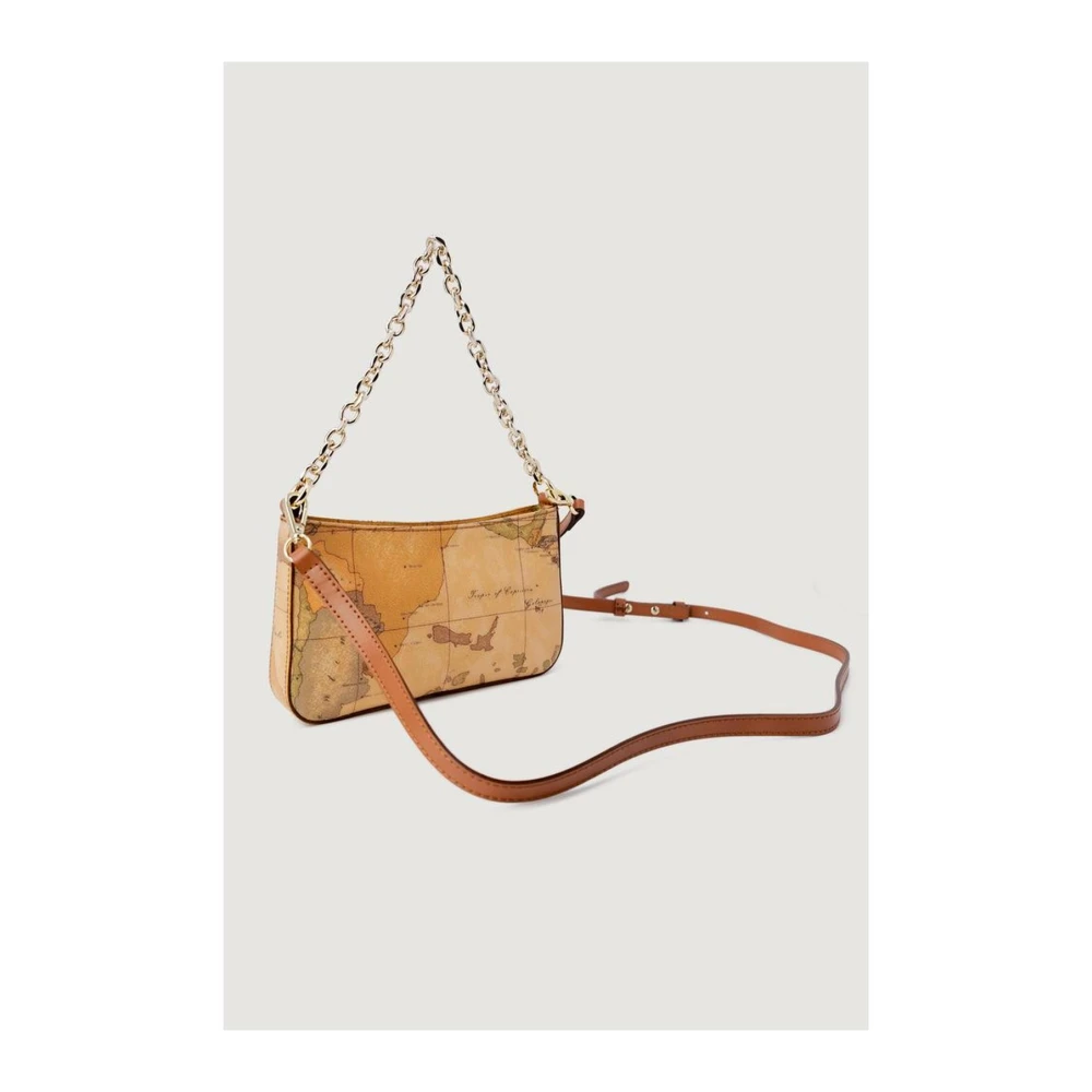 Alviero Martini 1a Classe Katoen Leren Handtas Dames Herfst Winter Collectie Beige Dames