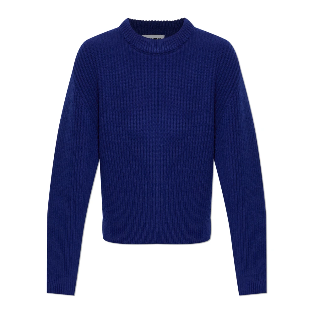 Jil Sander Vrouw Blauw Truien & Vesten Dames, M, Wol, Wol Trui Met Ronde Hals