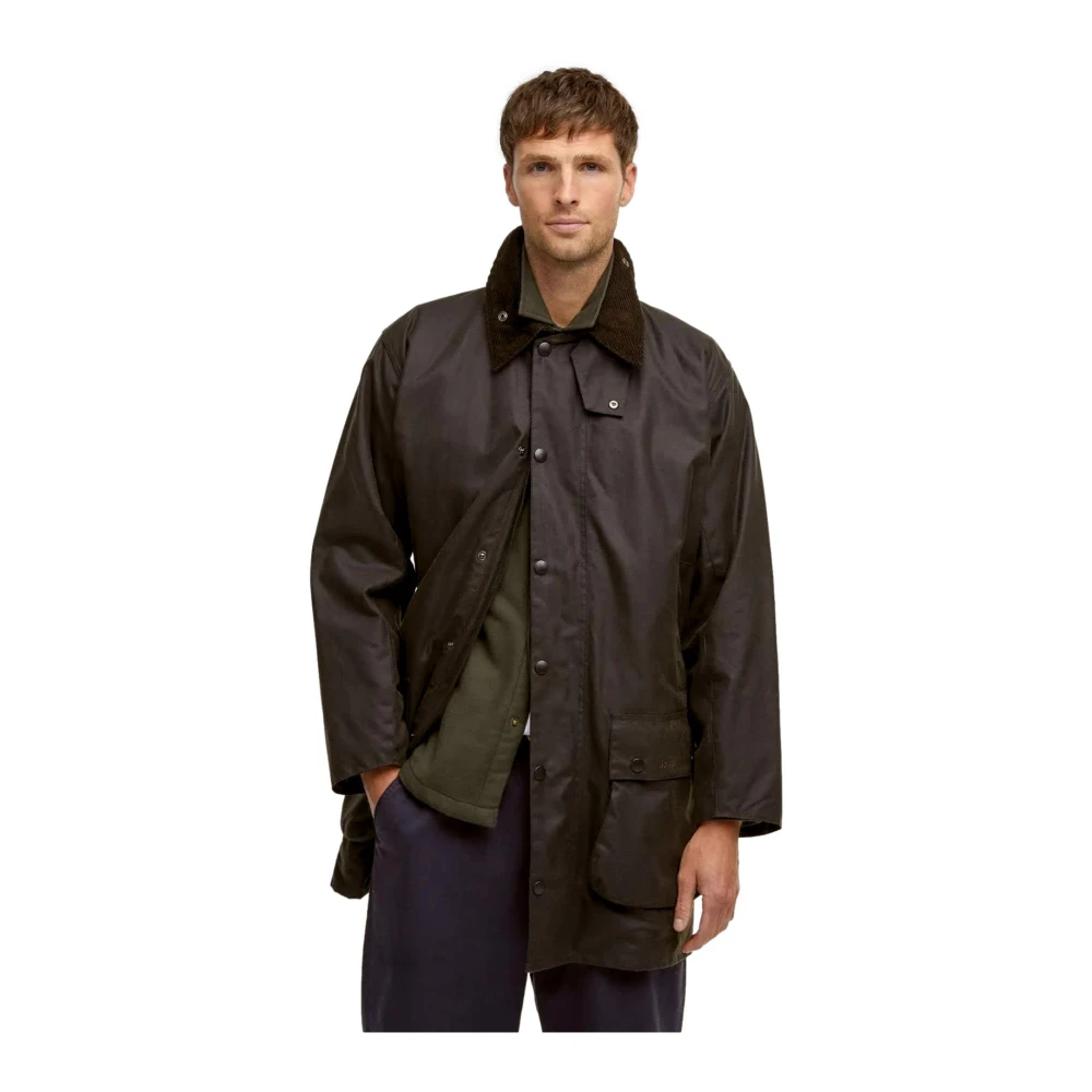 Barbour Classic Northumbria Waxed Jacket Olive Green Heren
