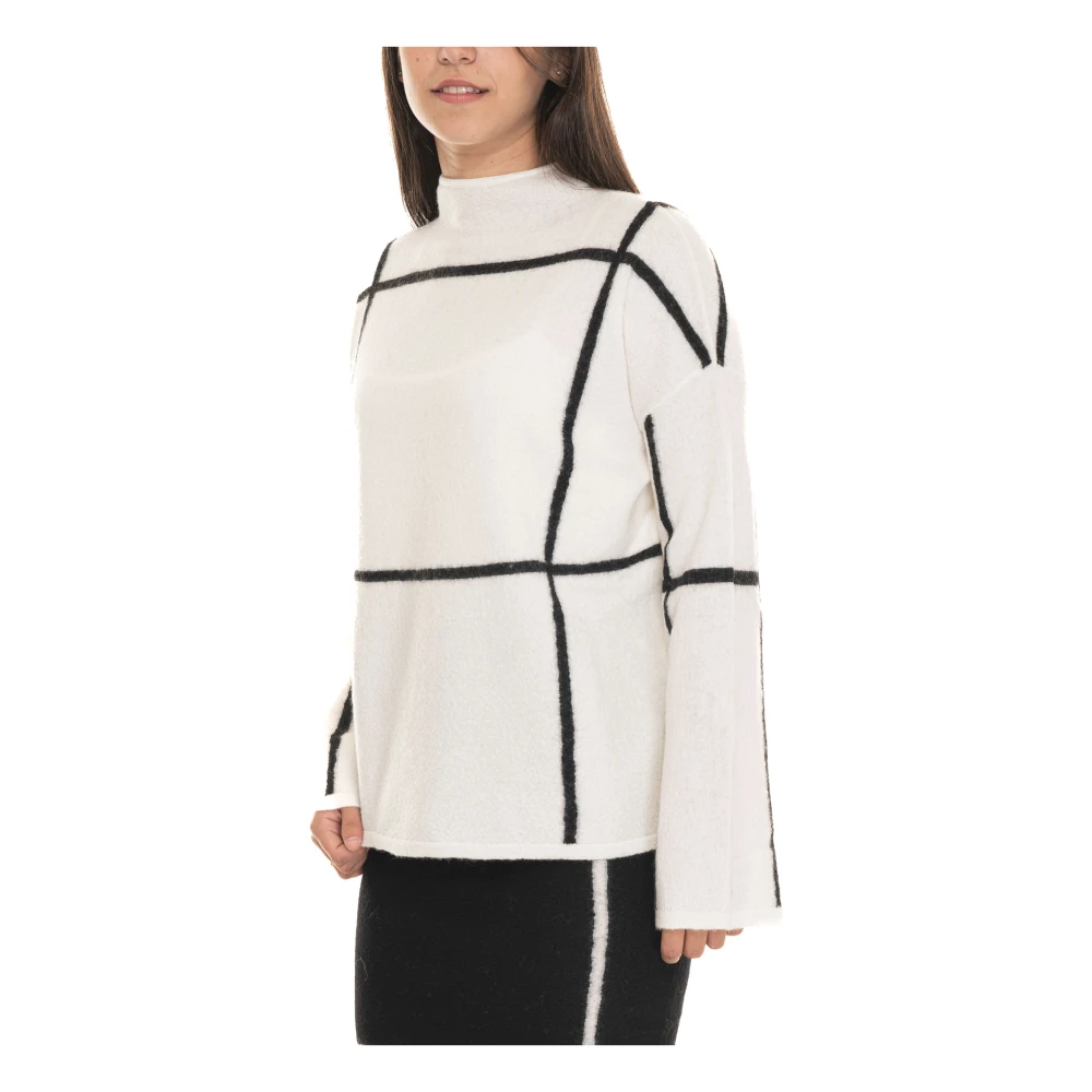 Pennyblack Geometrische Fantasie Wollen Trui White Dames