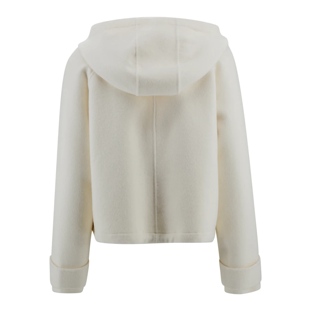 P.a.r.o.s.h. Crème Hoodie met rits en zakken Beige Dames