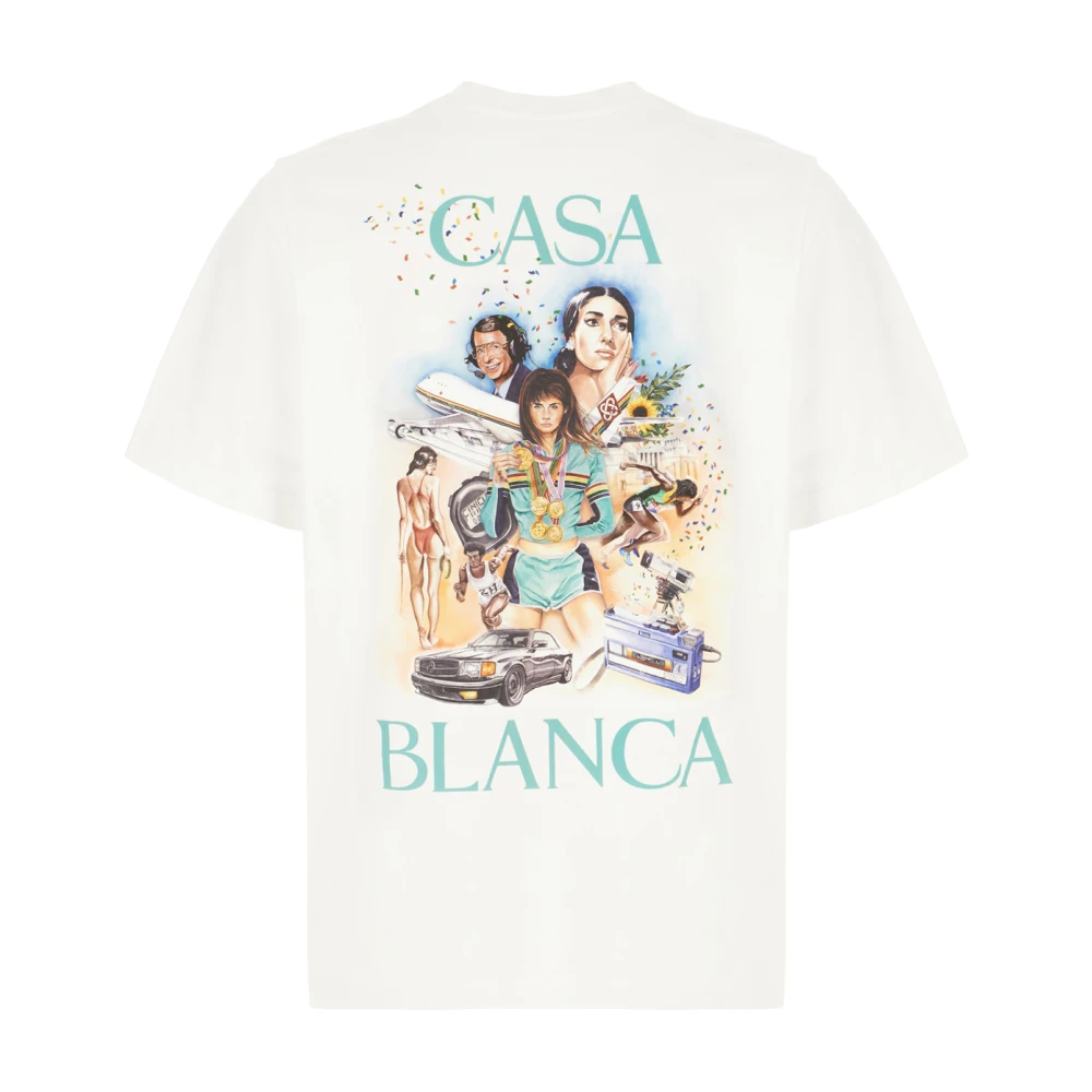 Casablanca Stijlvol T-shirt voor mannen en vrouwen White Heren