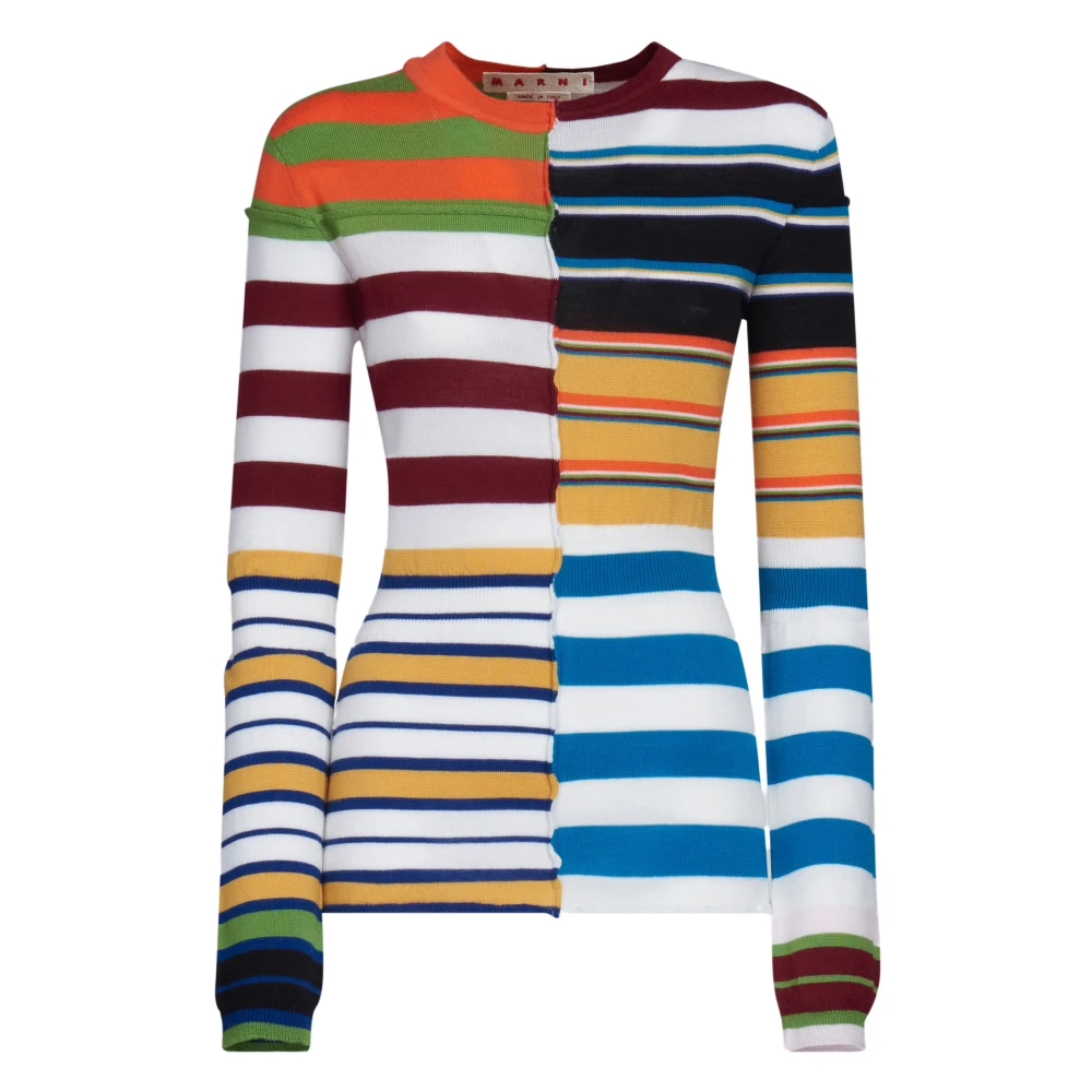 Marni Patchwork Wollen Trui Multicolor Dames