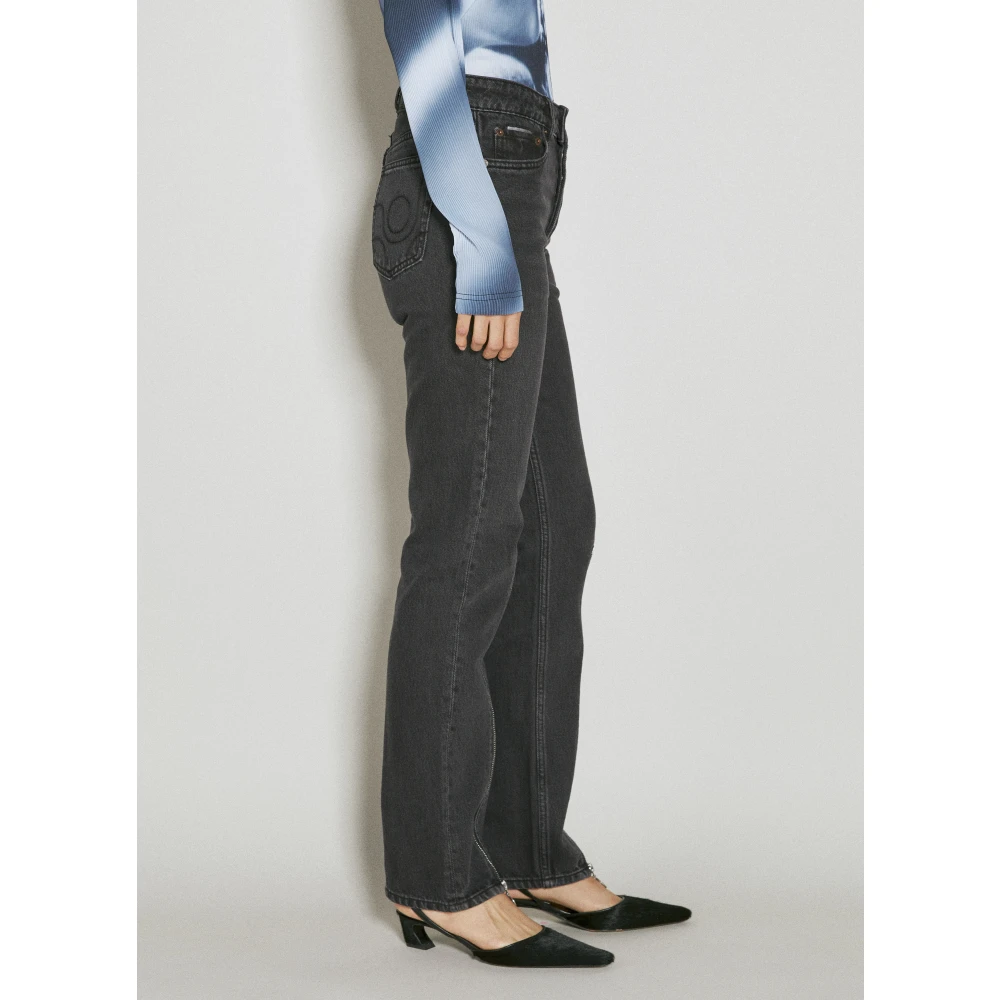 Eytys Zip Jeans met manchetten Black Dames