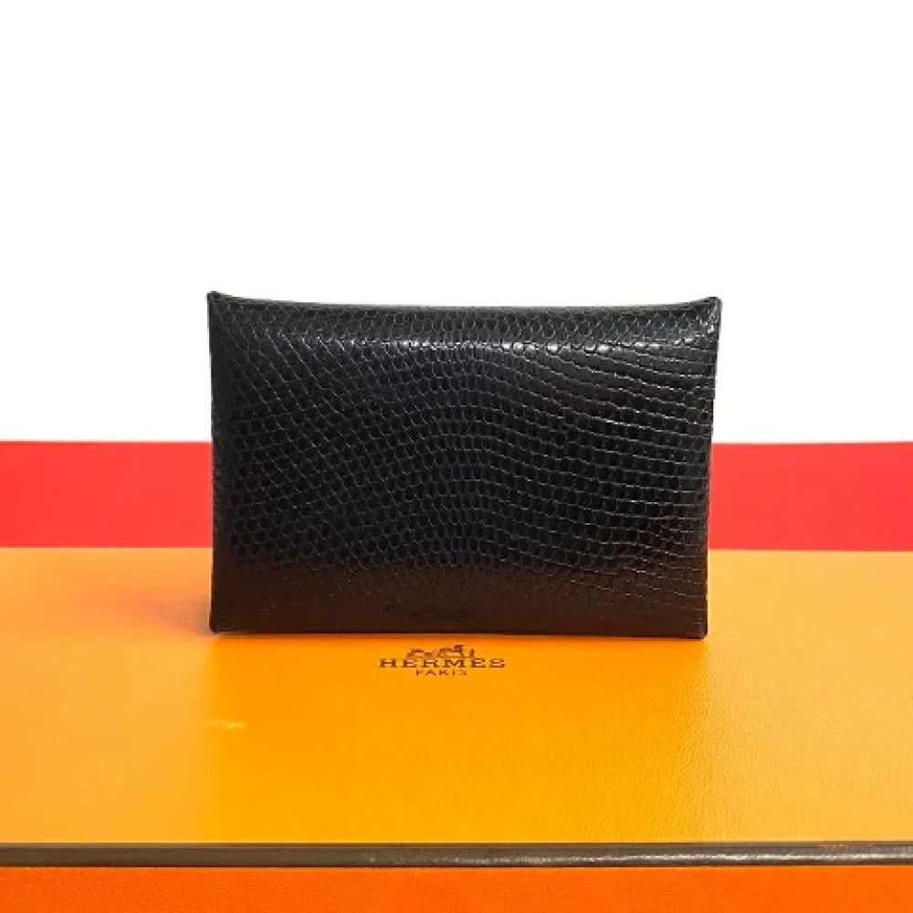 Hermès Vintage Pre-owned Leather wallets Black Dames