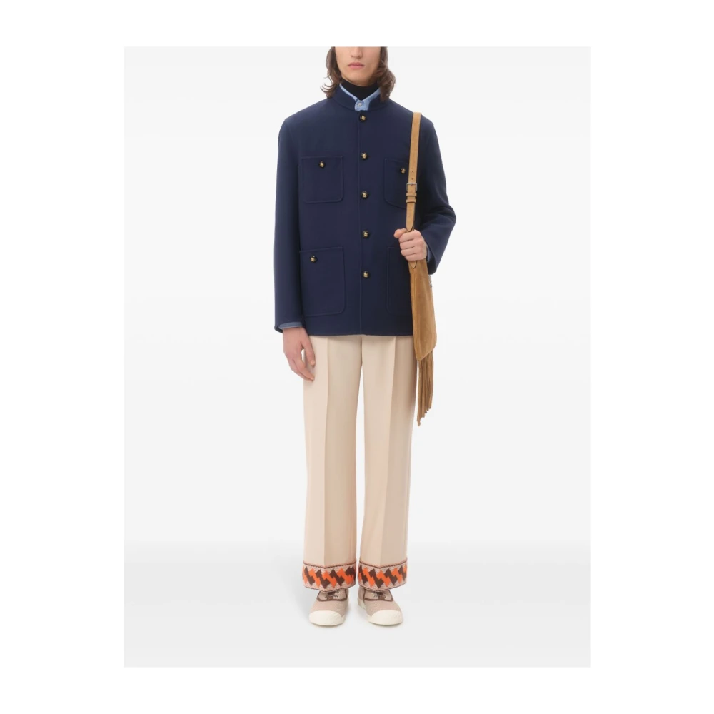 Valentino Garavani Geborduurde Detail Broek Yellow Heren