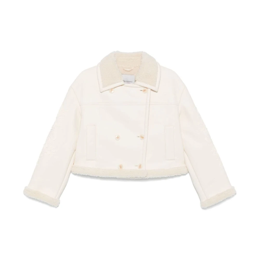 Ermanno Scervino Witte Jassen met Bloemenborduursel White Dames