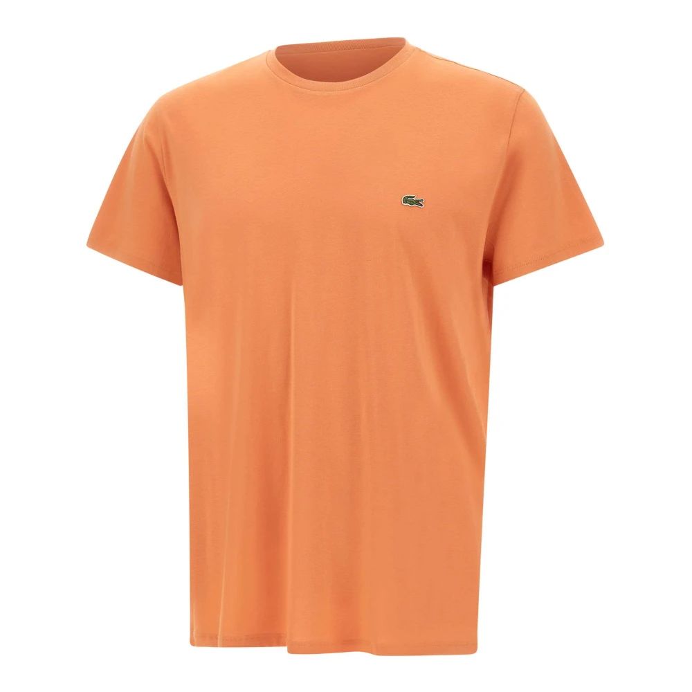 Lacoste Men's Orange Pima Cotton T-Shirt - T-Shirts - L - Tops