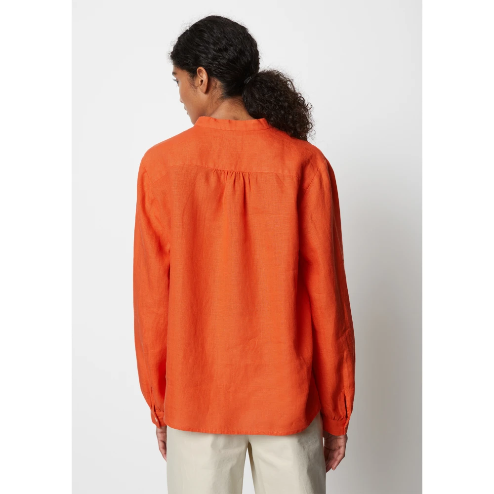 Marc O'Polo Linnen tuniek blouse normaal Orange Dames