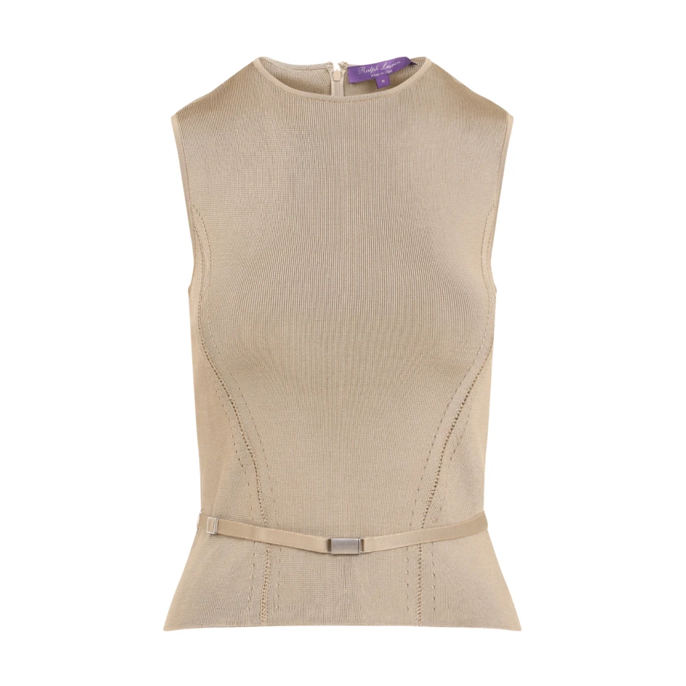 Ralph Lauren Shell Mouwloze Pullover Beige Dames