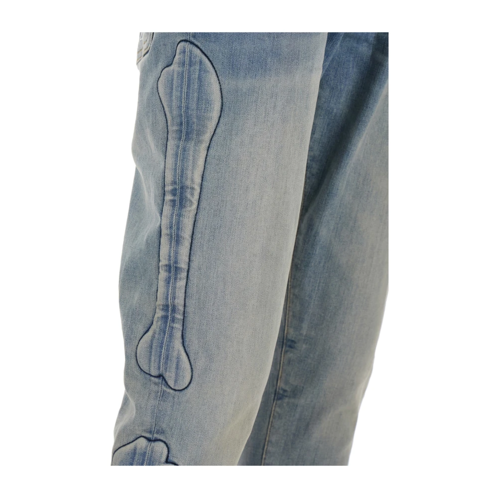 Amiri 3D Bones Lichtblauwe Jeans met Logodetail Blue Heren