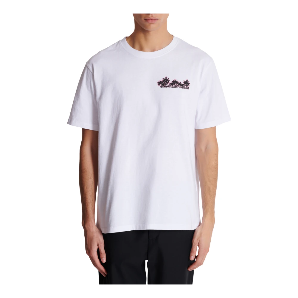 Balmain Club Signature bedrukt T-shirt White Heren