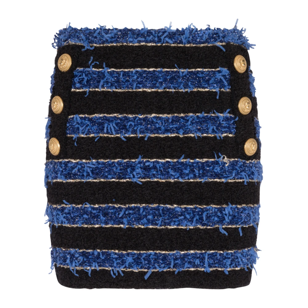 Balmain Multicolor Striped Tweed Skirt - Female - Short Skirts - M - Skirts