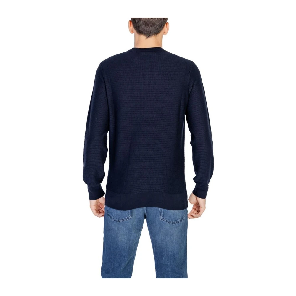 Hugo Boss Blauwe Katoen Kasjmier Trui Blue Heren
