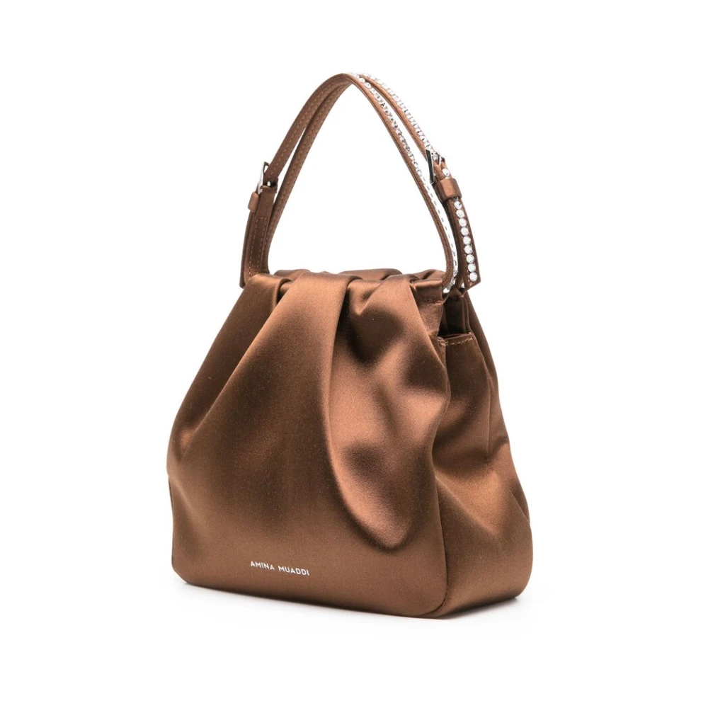 Amina Muaddi Bruine Chocolade Handtas met Magnetische Sluiting Brown Dames