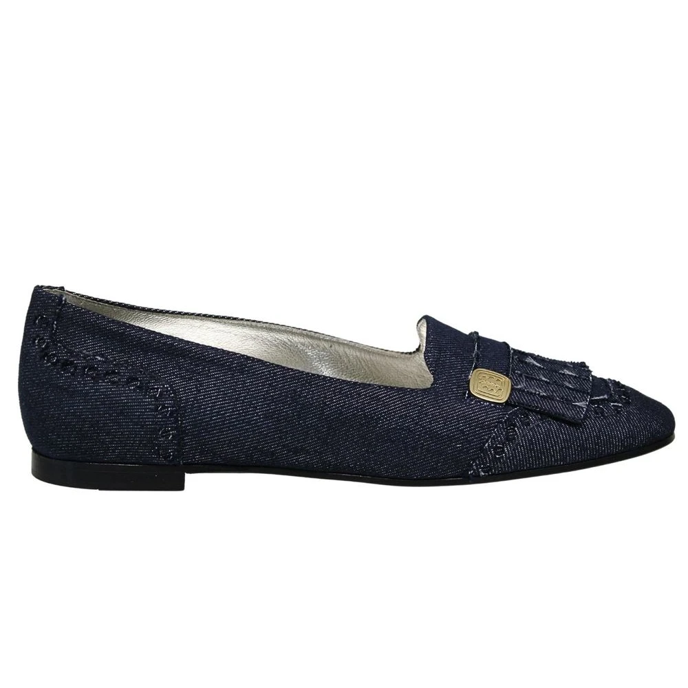 Ines De La Fressange Paris Denim Loafer Ballerina Médaille d`Or Logo - Blue, Dam