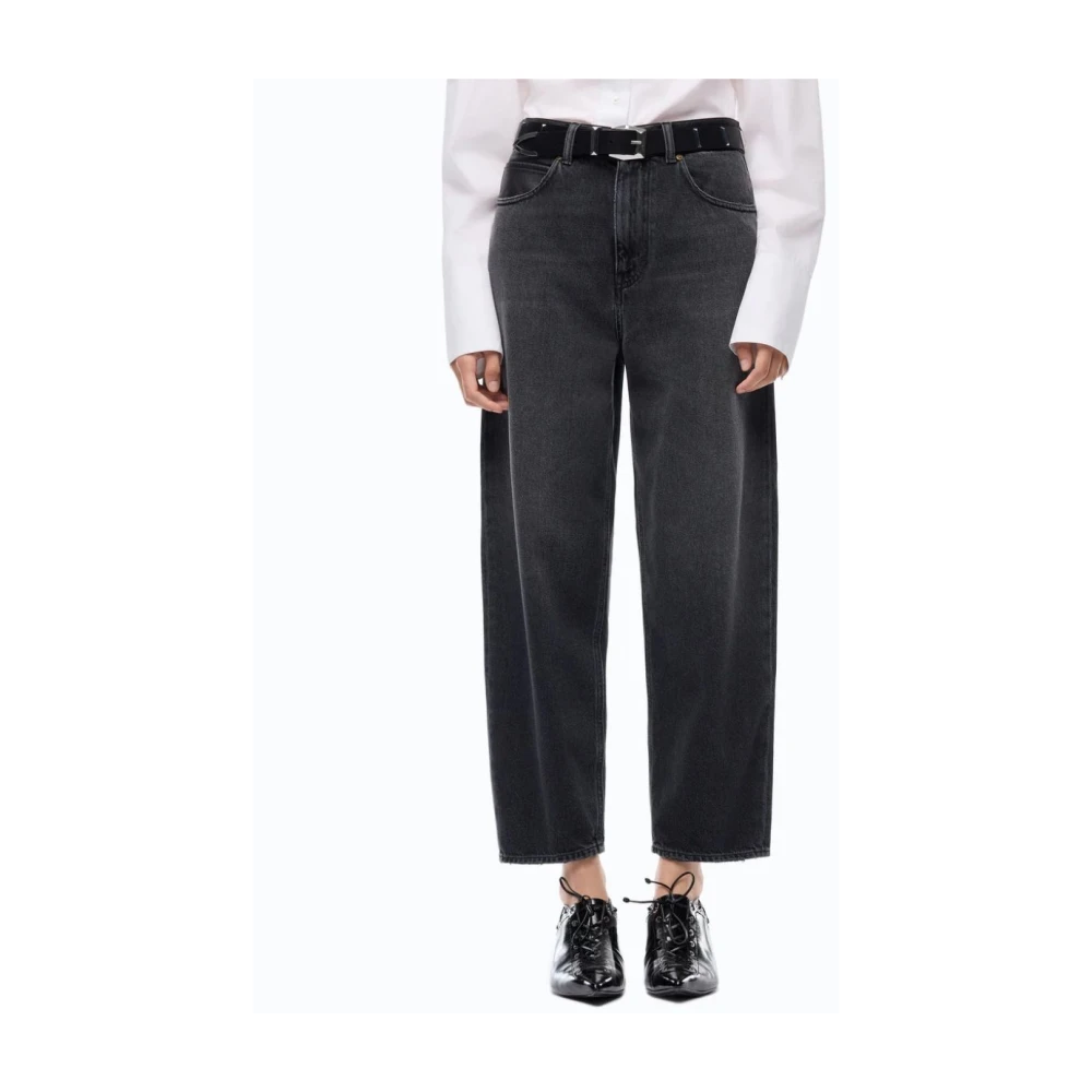 Pinko Vrouw Grijs Jeans Dames, W29, Katoen, Estelle Wide Jeans