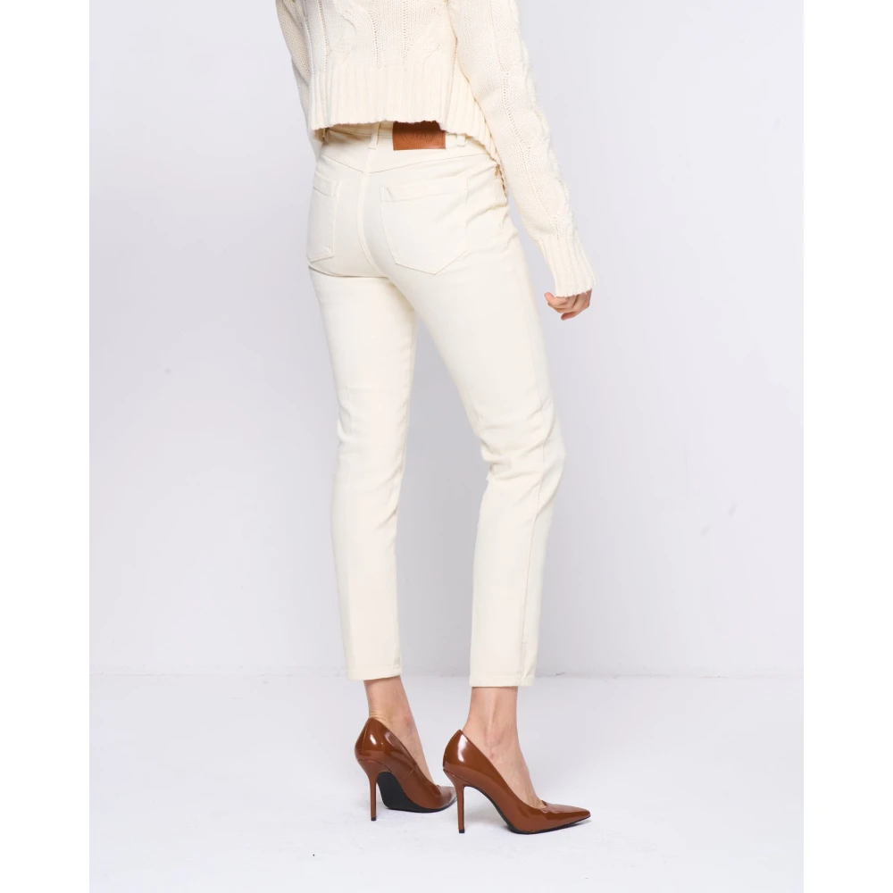 Silvian Heach Slim Fit Jeans met Medium Taille White Dames