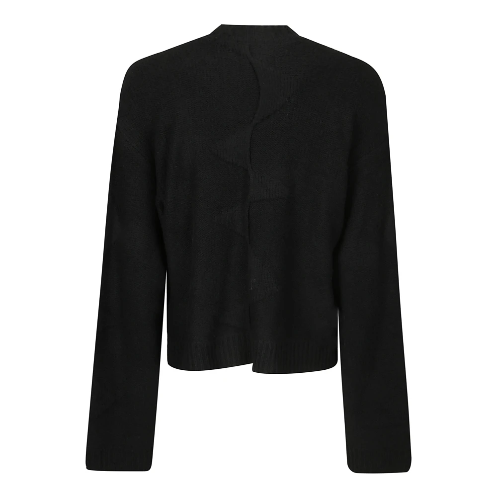 Heliot Emil Trui met ronde hals en verhoogde stiksels Black Heren