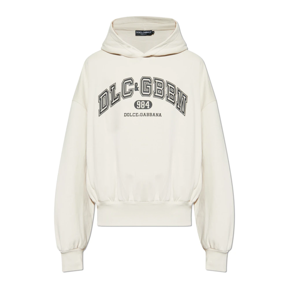 Dolce & Gabbana Mannelijk Beige Hoodies & Sweatvesten Heren, L, Katoen, Sweatshirts & Hoodies