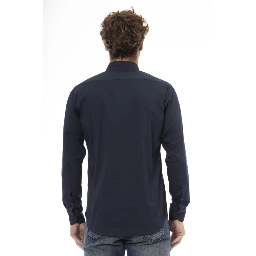 Baldinini Button-down Shirt Korte Kraag Voorkant Knoopsluiting Blue Heren