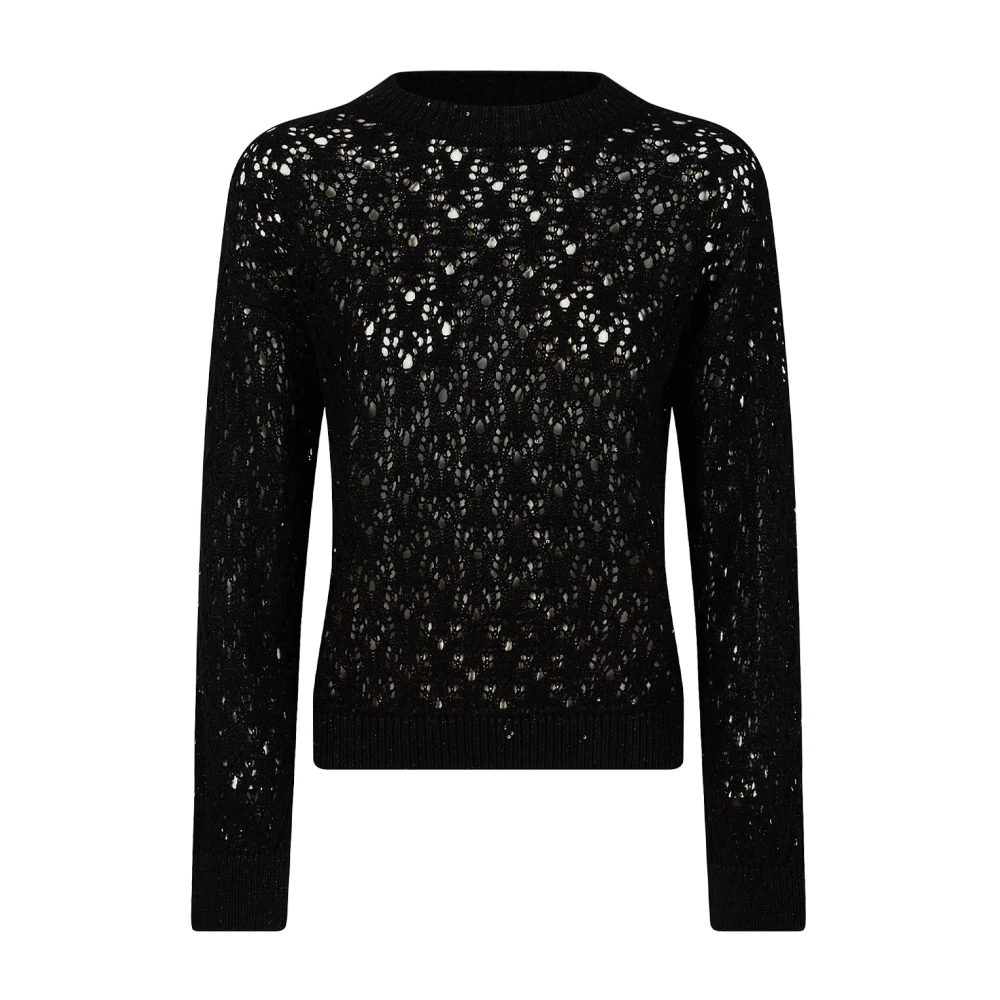 Eleventy Women's Black Round-Neck Knitwear, M, Round-Neck Knitwear