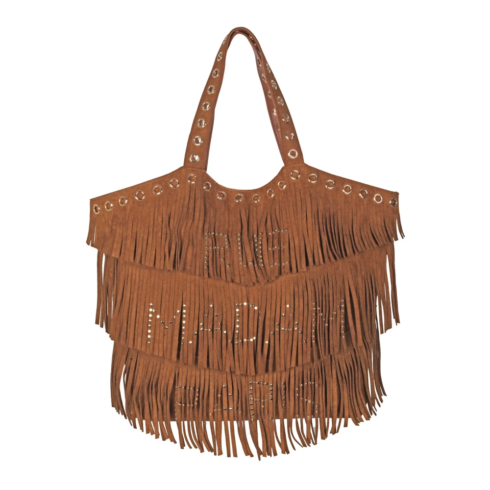 Rue Madam Suède Franje Shopper Tas Brown Dames