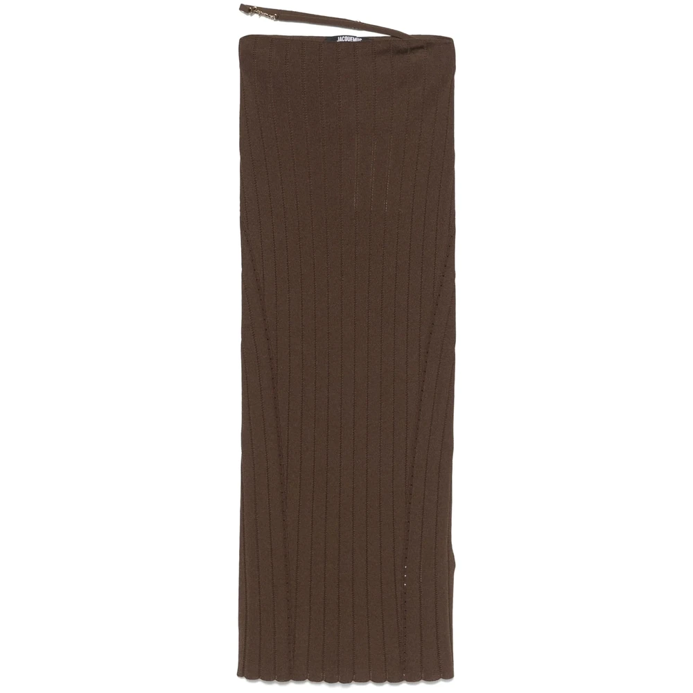 Jacquemus Bruine Rok met Elastische Tailleband Brown Dames