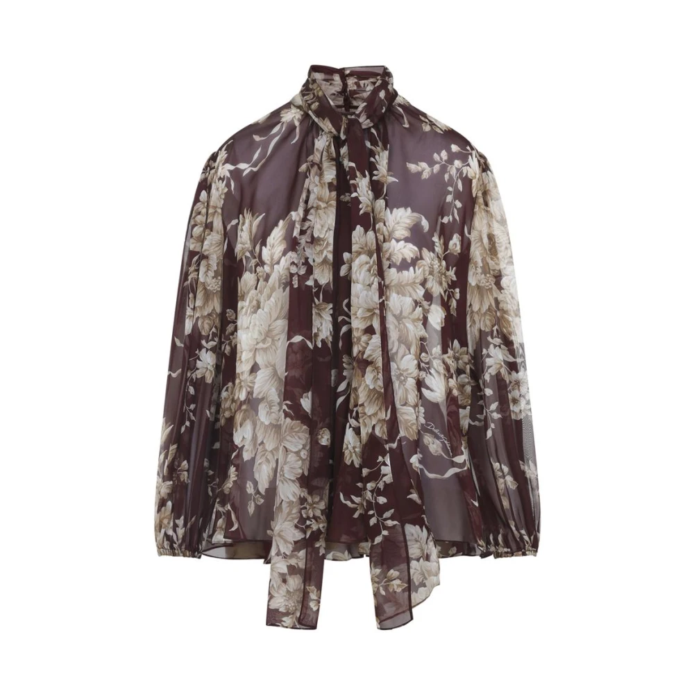 Dolce & Gabbana Women's Multicolor Blouses, Xs, Chiffon Bow Blouse