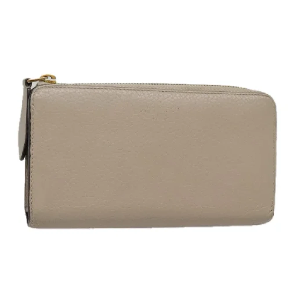 Louis Vuitton Vintage Pre-owned Leather wallets Beige Dames