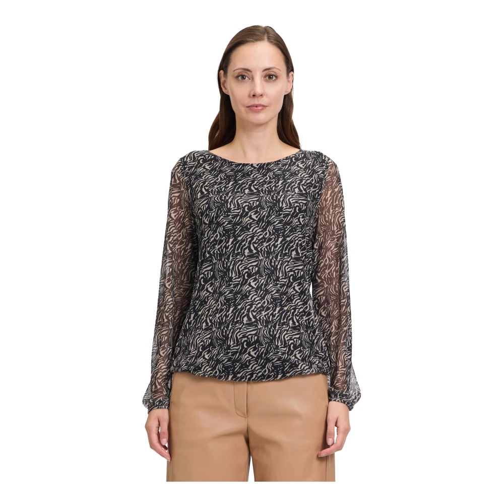 Betty & Co Blouse met plooien Black Dames