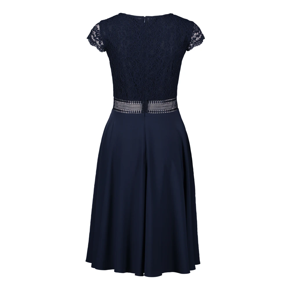 Vera Mont Kanten Avondjurk Elegant Model Blue Dames