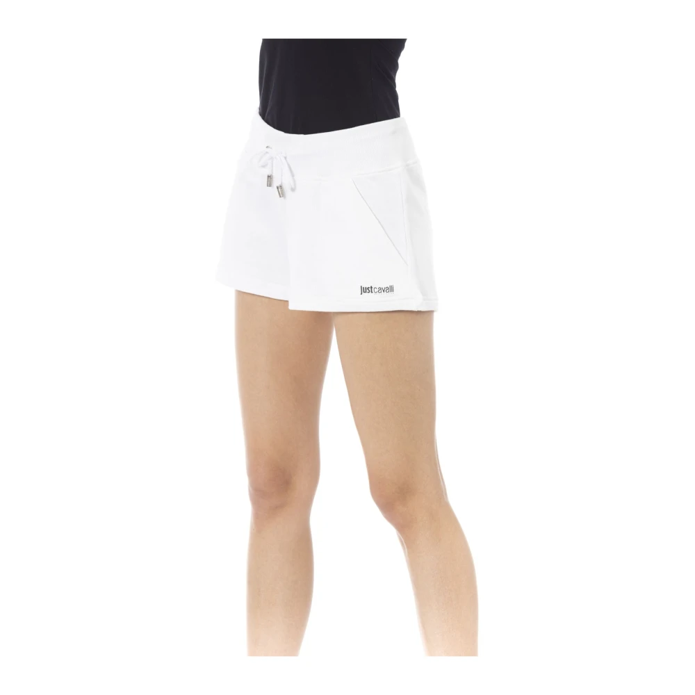 Just Cavalli Strandkleding Shorts Felpa Elastische Taille White Dames