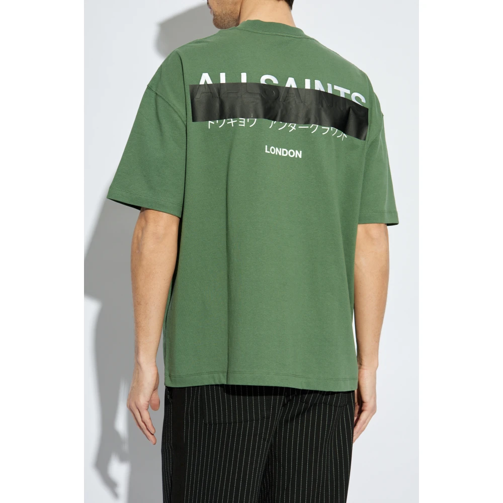 AllSaints Redact Oversized T-shirt Green Heren