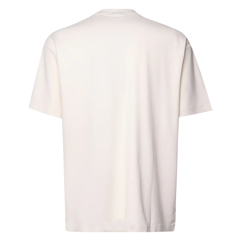 Drole de Monsieur Witte Katoenen T-shirt met Print op de Voorkant White Heren