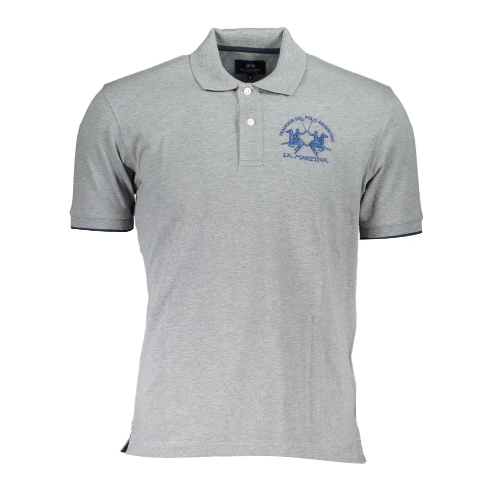 La Martina Men's Gray Polo Shirts, S, Short Sleeve Polo
