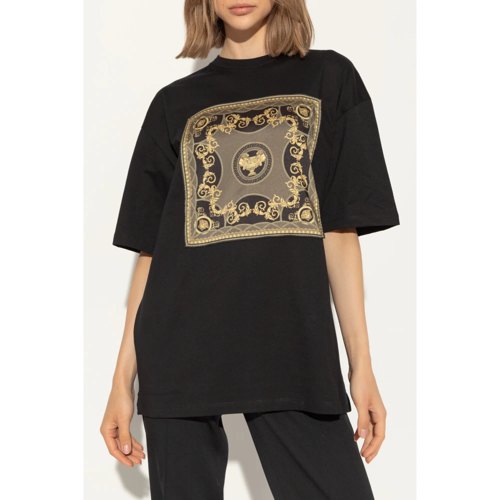 Versace Oversized T-shirt Black Dames