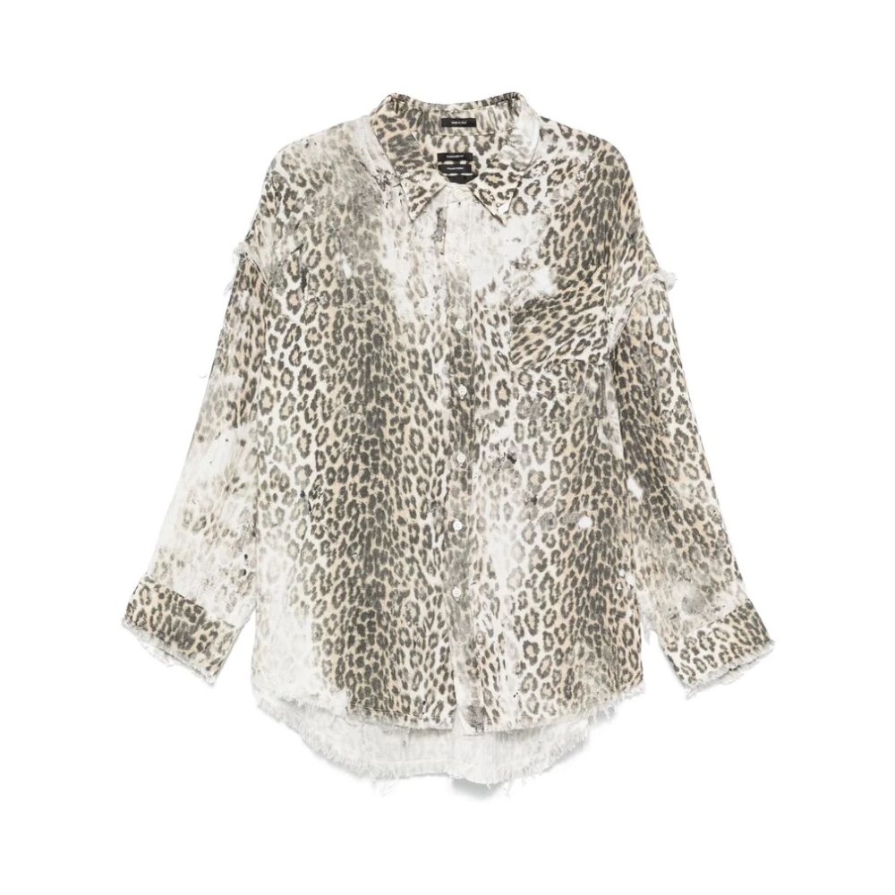 R13 Beige Geknoopte Drop Shoulder Shirt Beige Dames