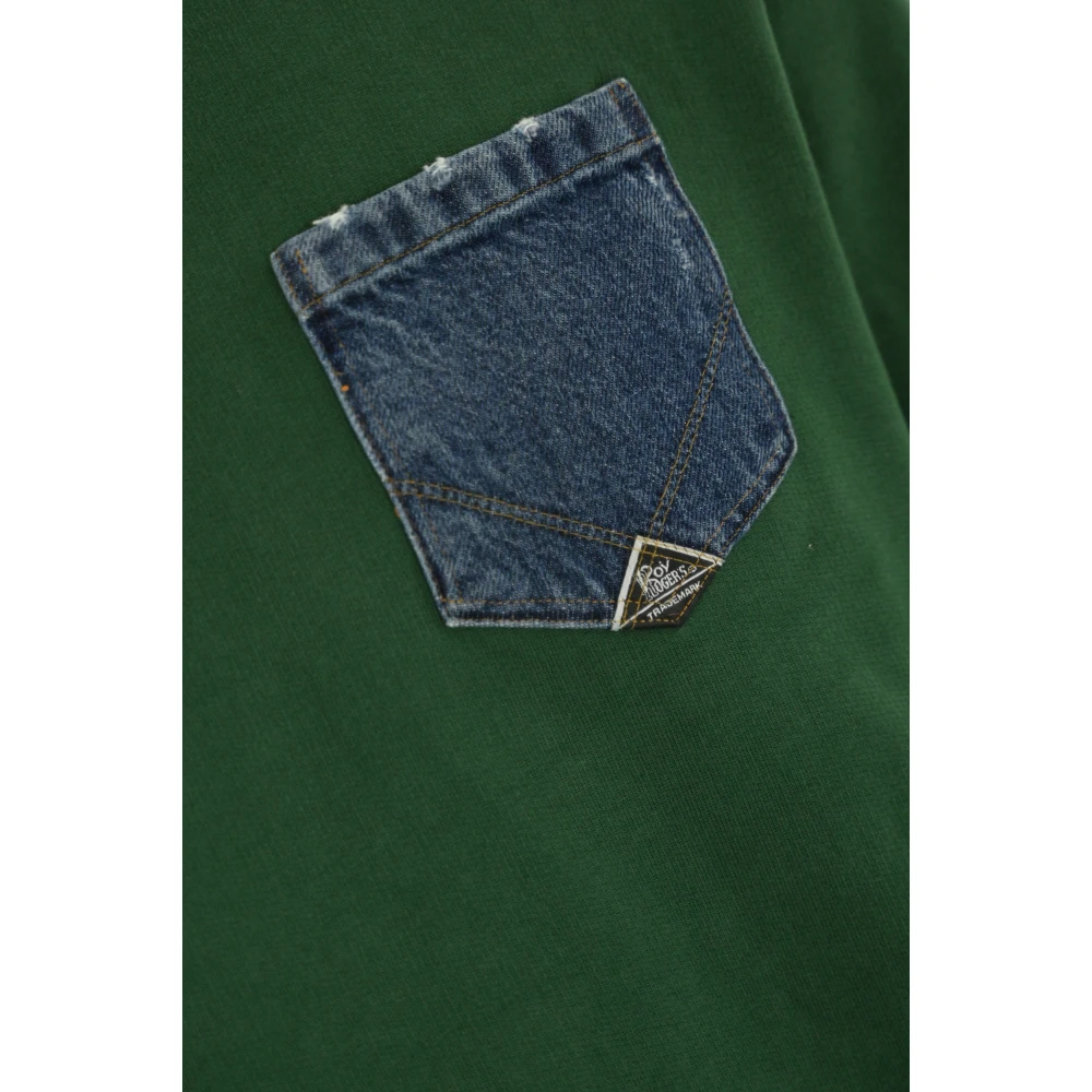 Roy Roger's Groene Katoenen Sweatshirt met Denim Zak Green Heren